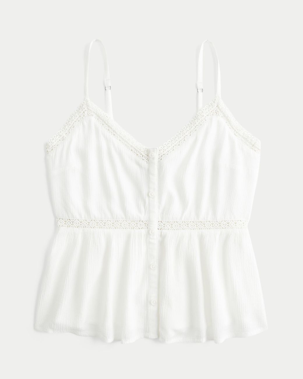 Hollister White V-neck Babydoll Tank