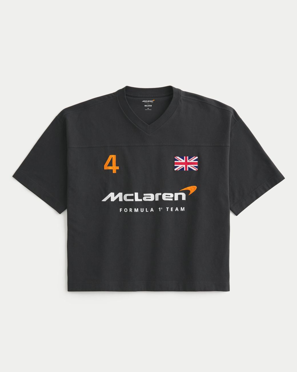 Hollister Black Heavyweight Mclaren Graphic Football Jersey for men