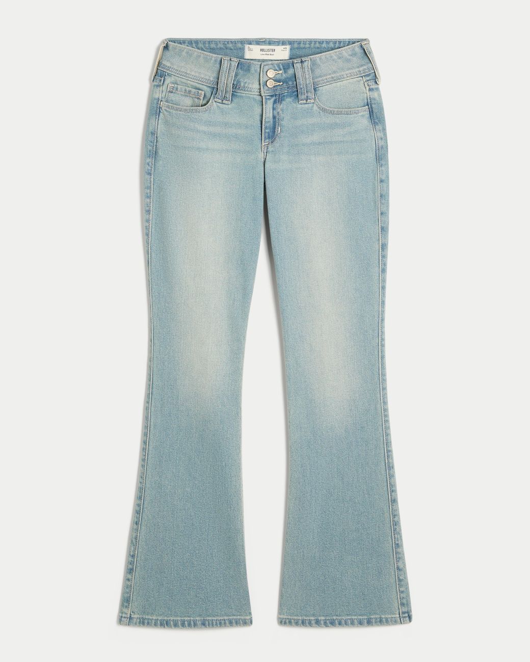 Hollister Blue Low-rise Light Wash Bootcut Jeans