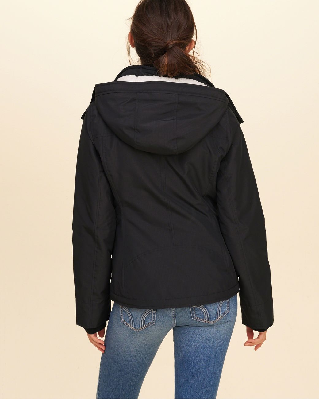 Hollister All-weather Sherpa Lined Jacket in Black | Lyst UK