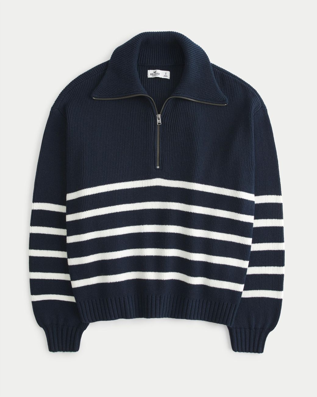 Hollister Oversized Half zip Sweater in Blue Lyst UK
