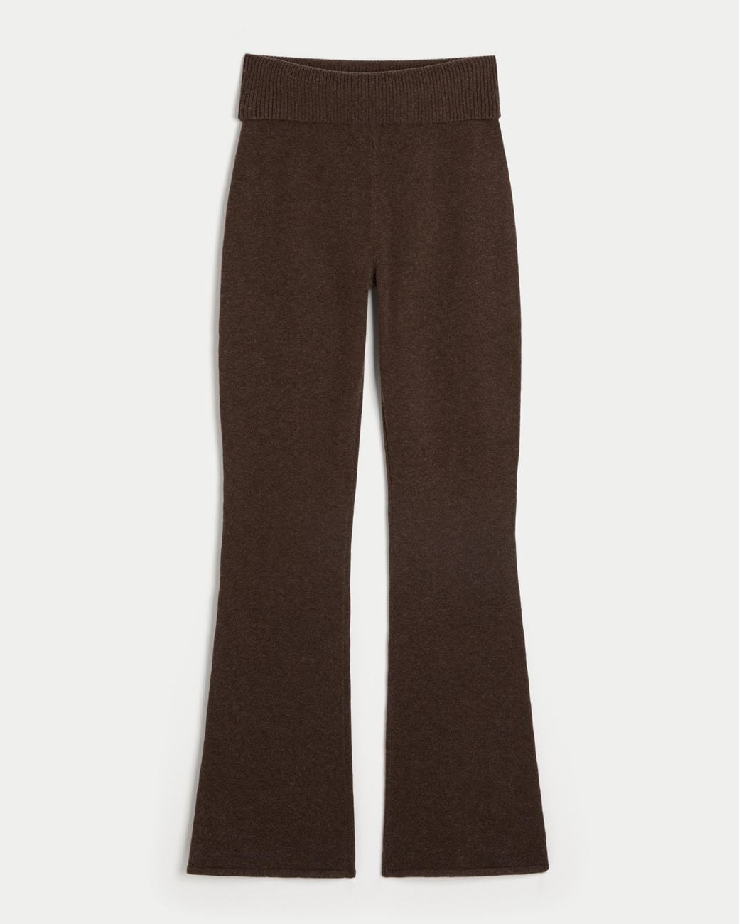 Hollister Brown Gilly Hicks Sweater-knit Foldover Bootcut Pants