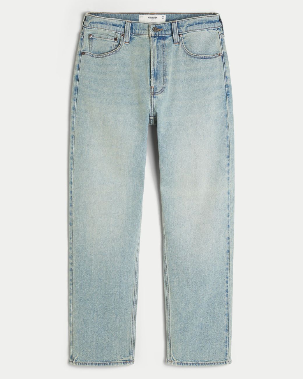 Hollister Blue Light Wash Downforce Racing Graphic Loose Jeans for men