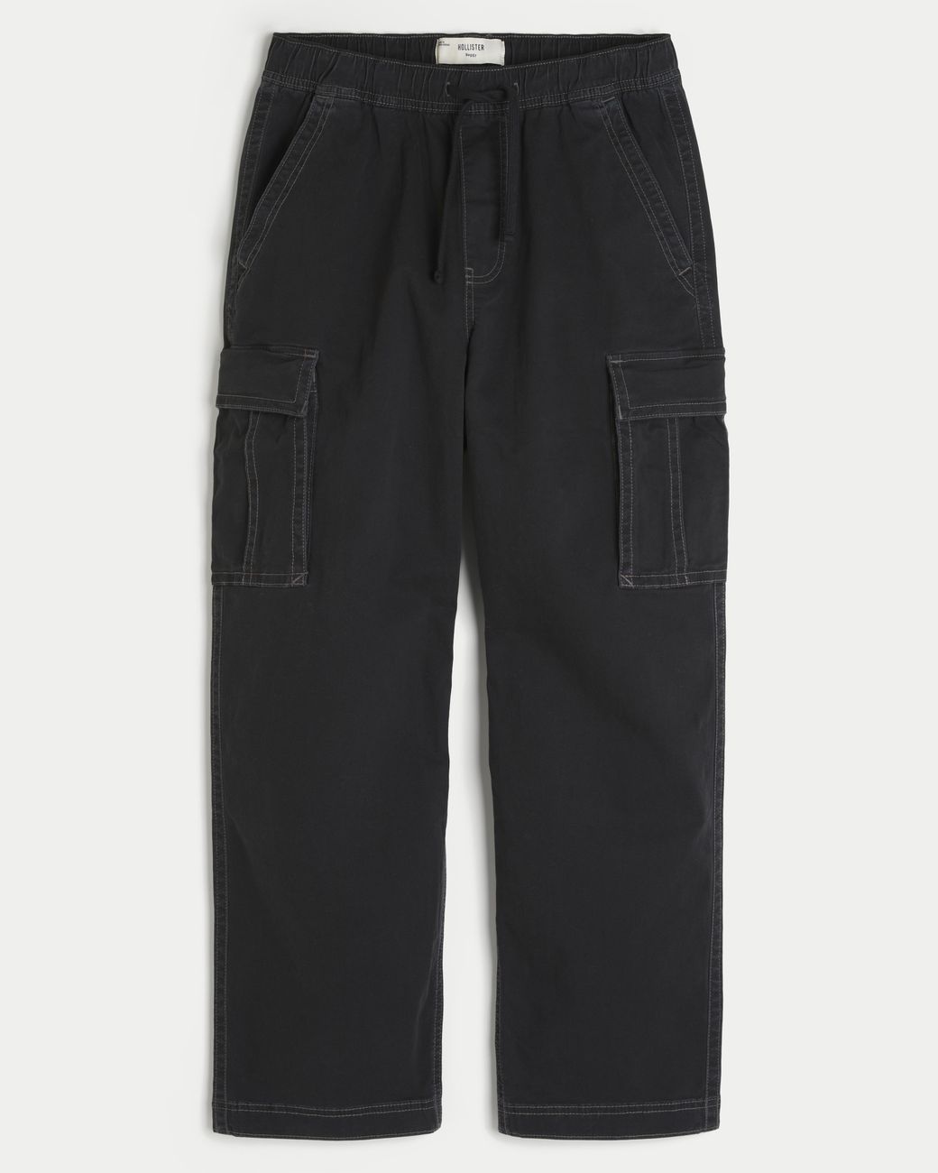 Hollister Black Baggy Cargo Pants for men