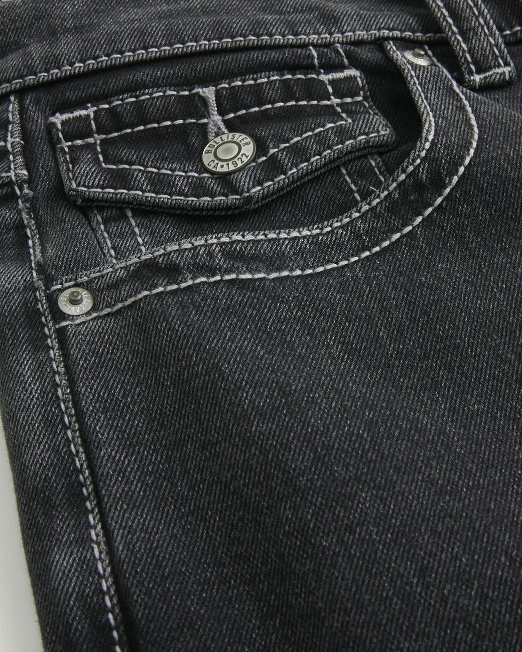 Hollister Blue Black Baggy Bootcut Jeans for men