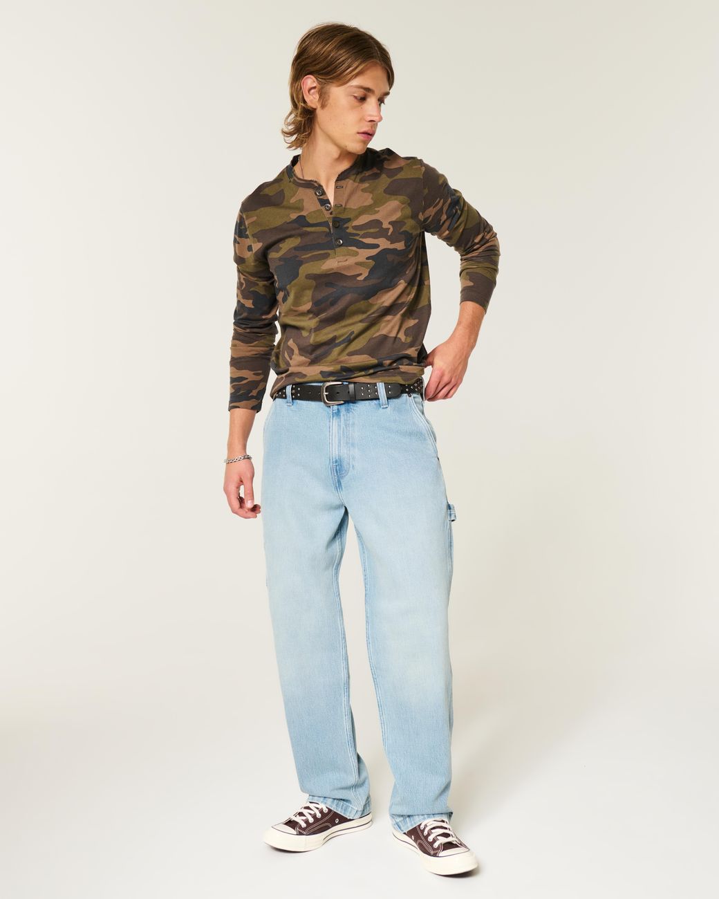 Hollister Blue Light Wash Baggy Painter Jeans for men