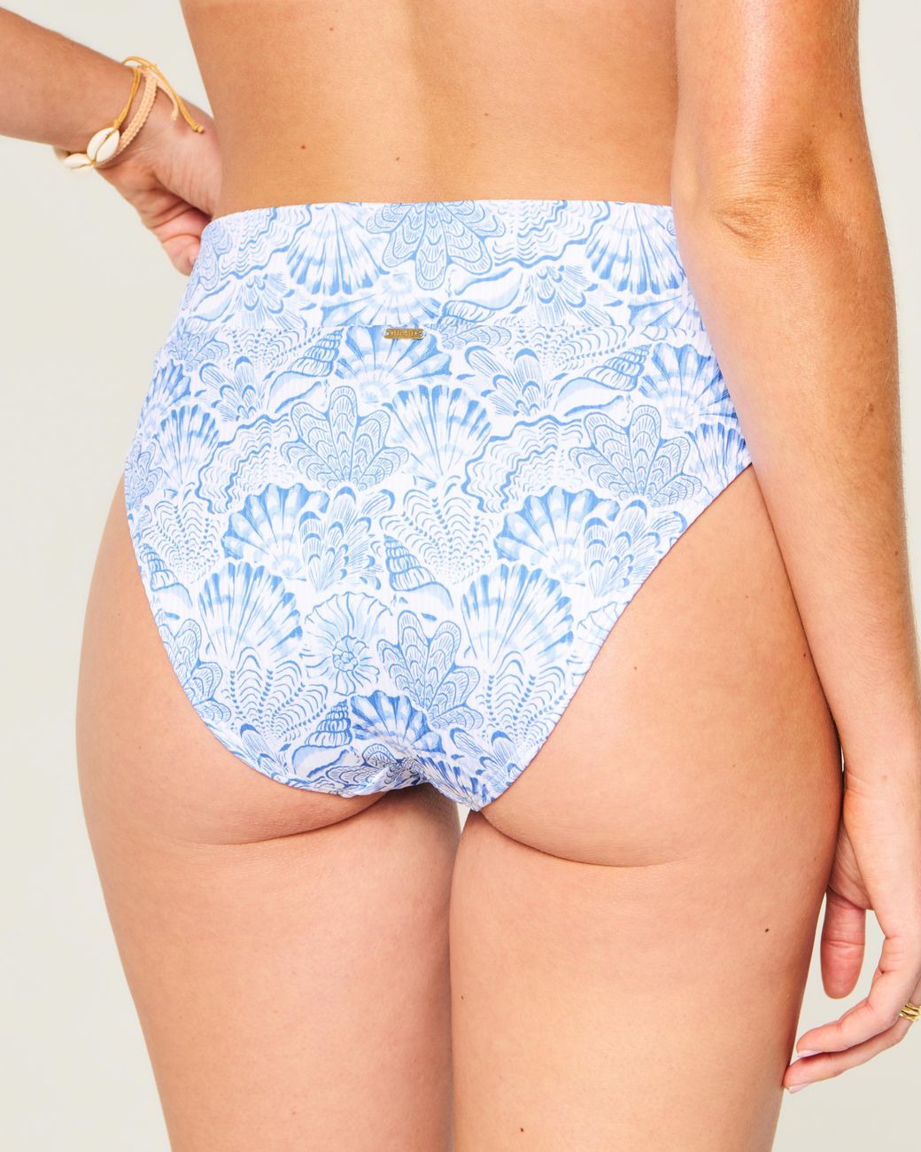 Hollister Blue Rib High-waist Bikini Bottom