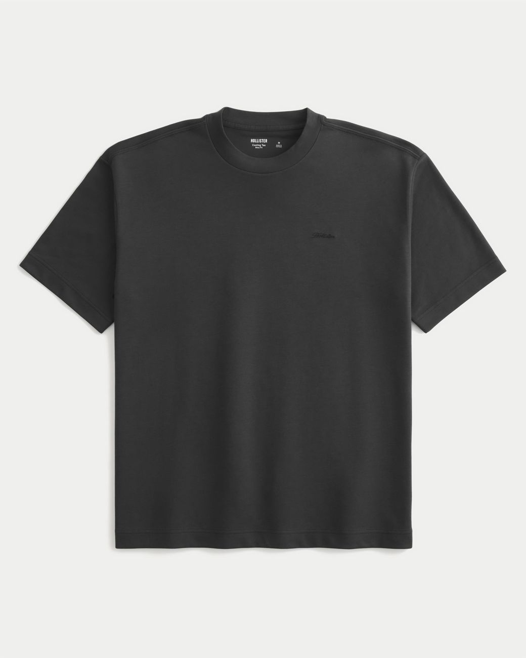 Hollister Black Boxy Logo Cooling Tee for men