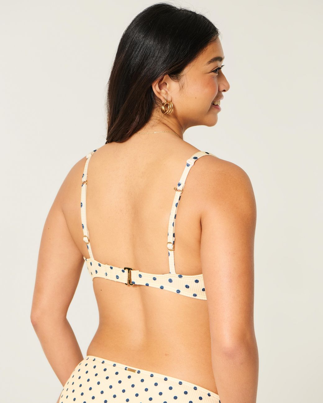 Hollister Metallic Curvy High Apex Ribbed Underwire Bikini Top