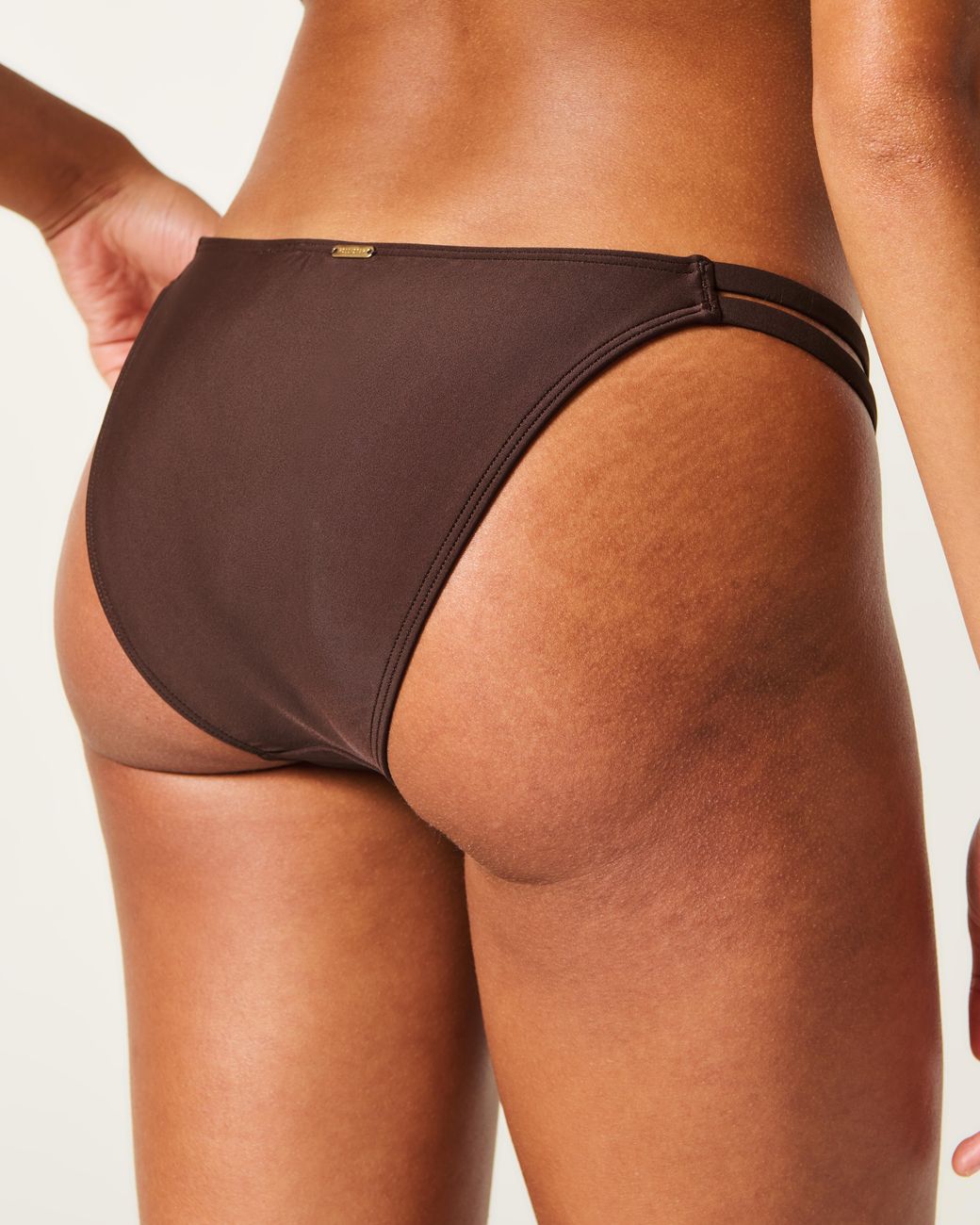 Hollister Brown Double Strap Cheeky Bikini Bottom