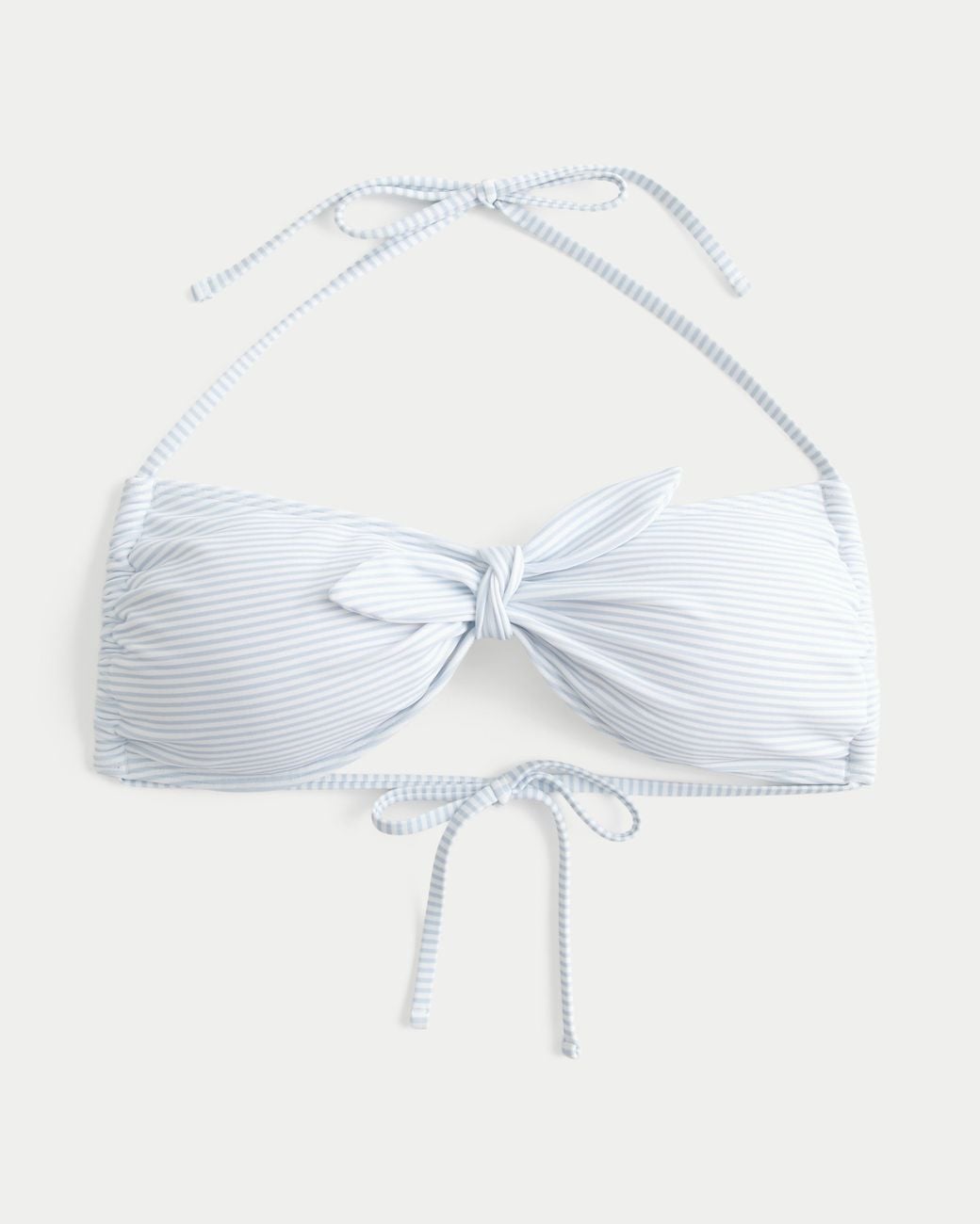 Hollister White Front Tie Halter Bikini Top