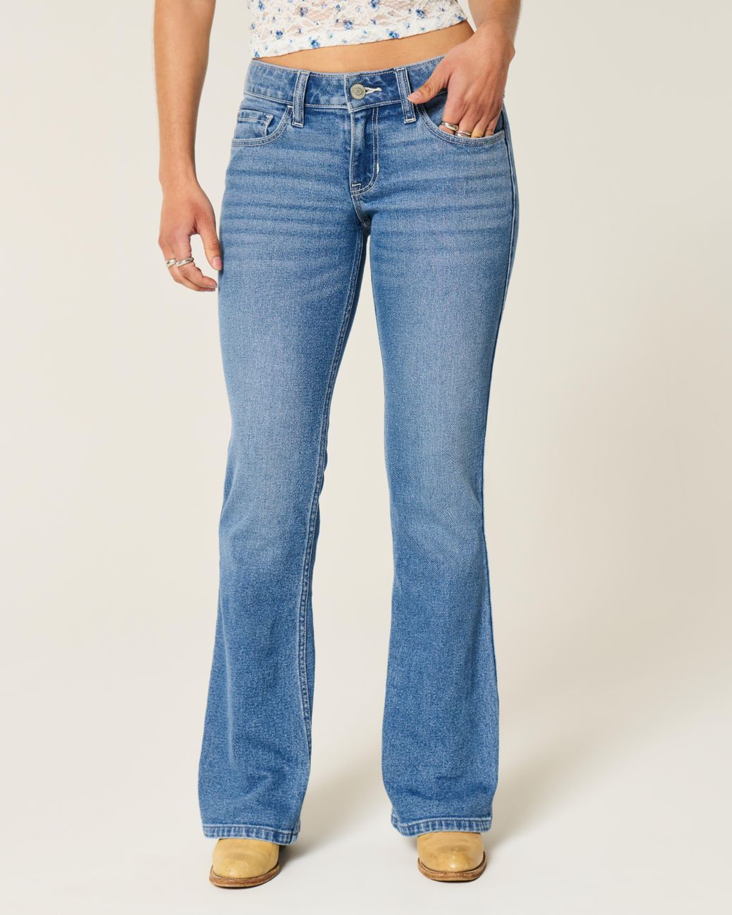 Hollister Blue Low-rise Bootcut Jeans
