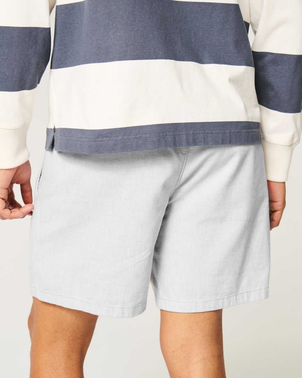 Hollister Gray Mid-thigh Linen-blend Pull-on Shorts for men