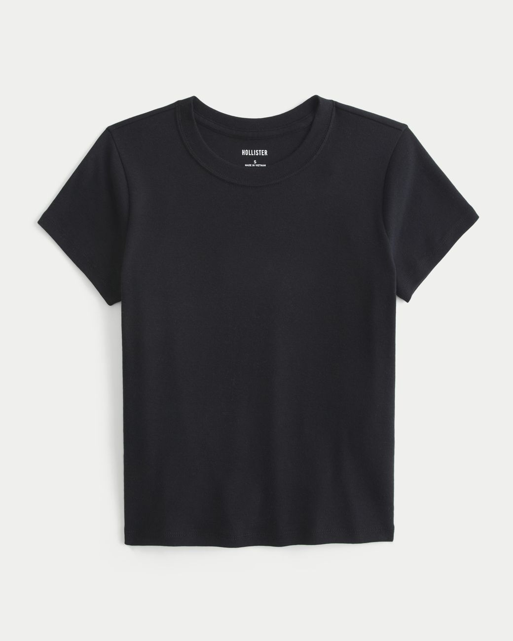 Hollister Black 100% Cotton Crew Baby Tee