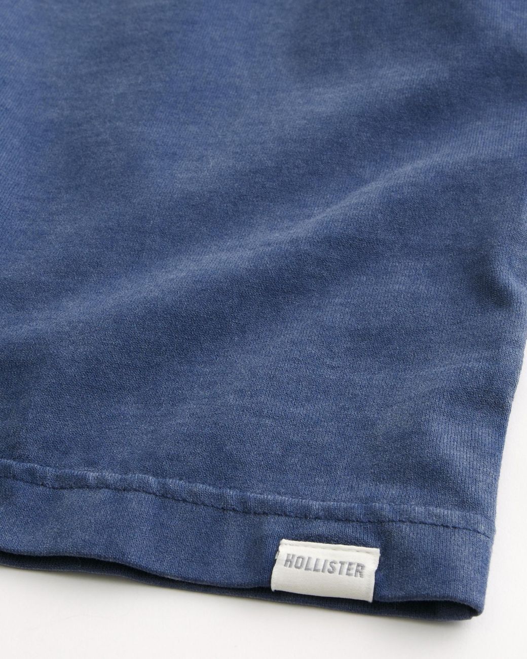 Hollister Blue Heavyweight Cotton Short-sleeve Henley for men