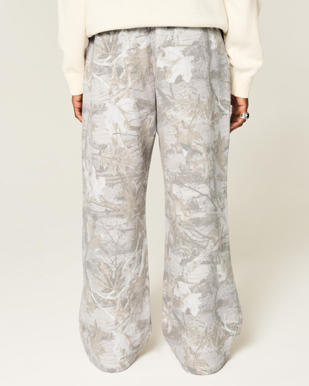 Hollister Gray Camo Super Baggy Sweatpants for men