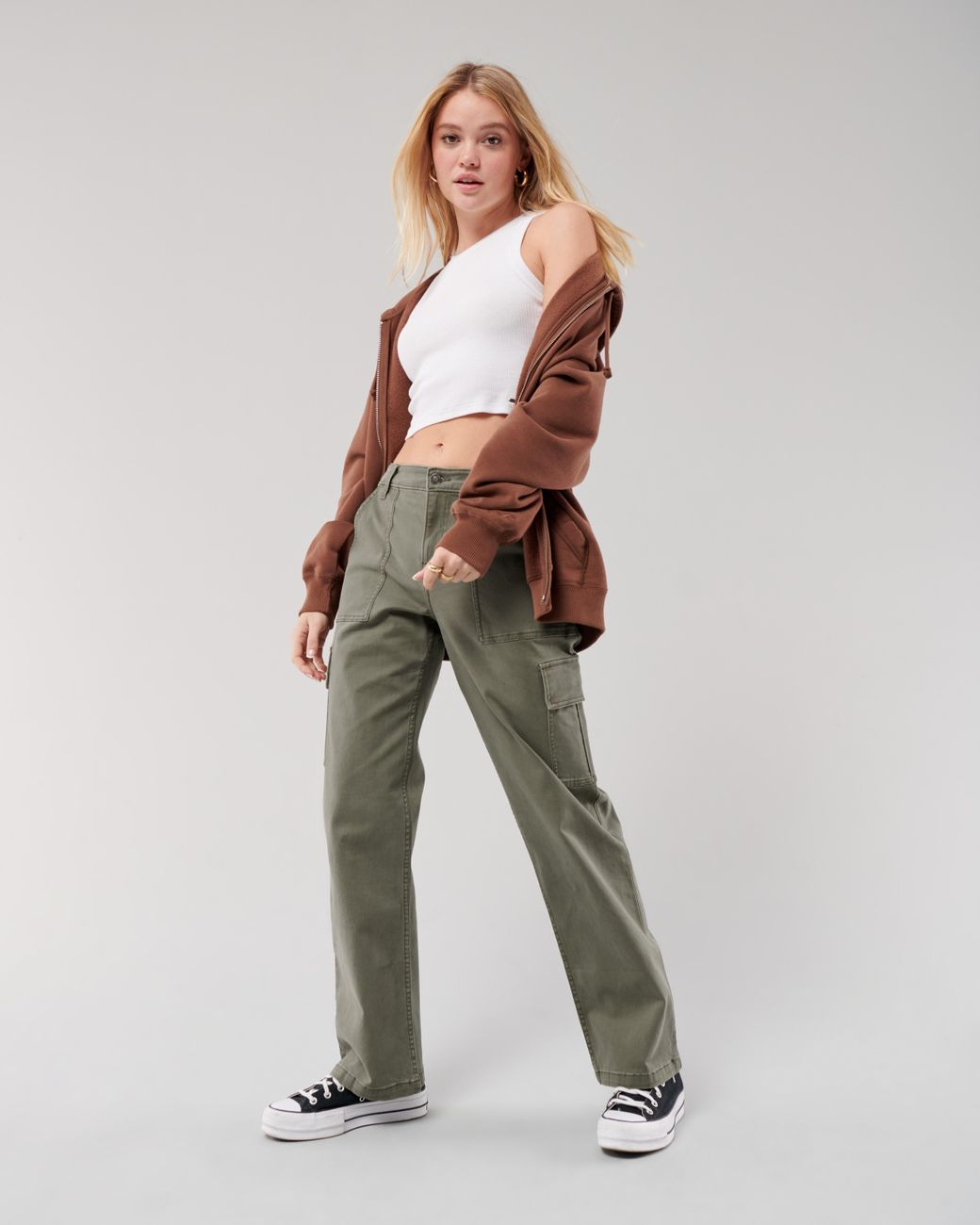 Hollister Cotton High-rise Utility Dad 