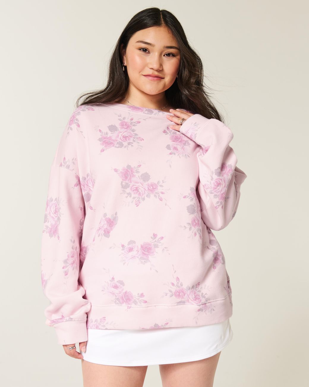 Hollister Pink Oversized Back Bow Sweatshirt