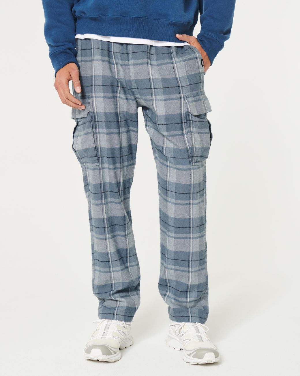 Hollister Flannel Cargo Pajama Pants in Blue for Men Lyst UK