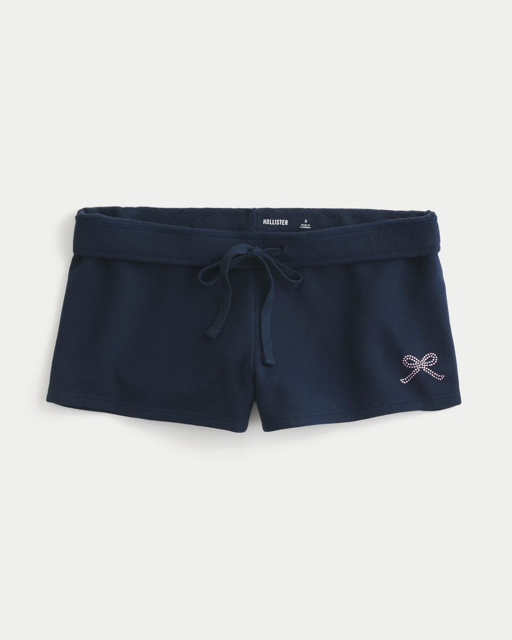 Hollister Blue Bow Graphic Fleece Mini Shorts