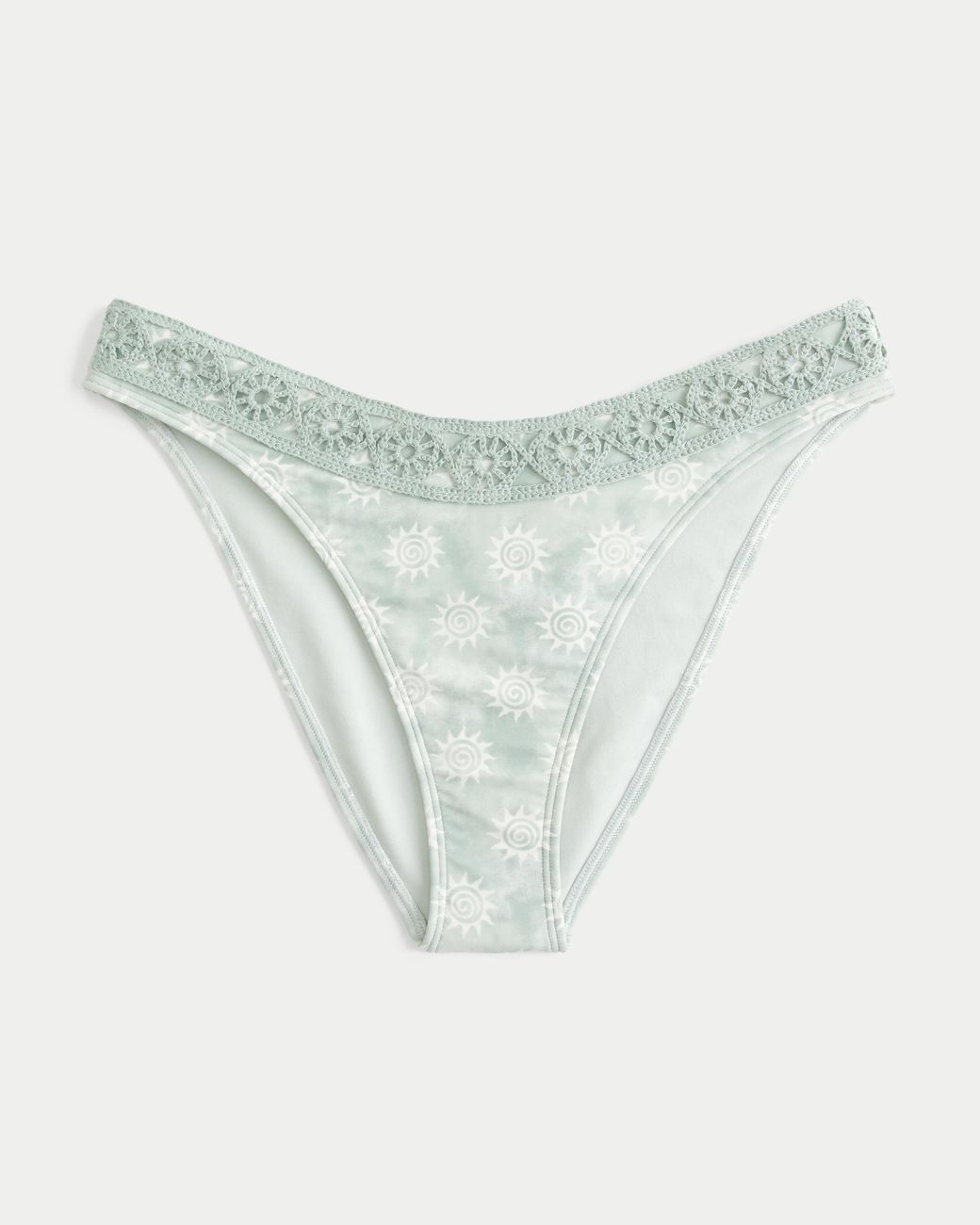 Hollister Blue Crochet-style Trim Cheeky Bikini Bottom