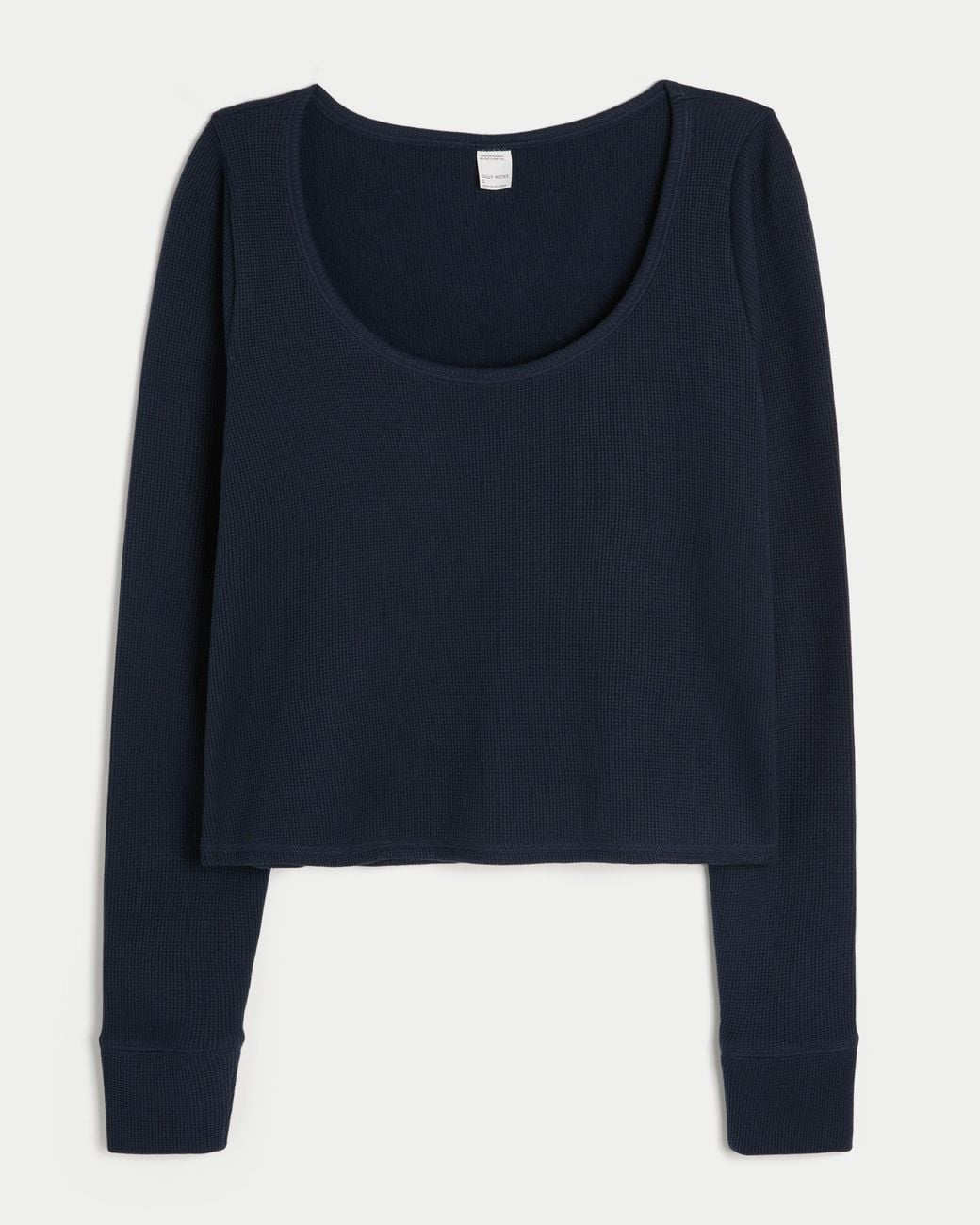 Hollister Blue Gilly Hicks Cozy Waffle Long Sleeve Scoop Top