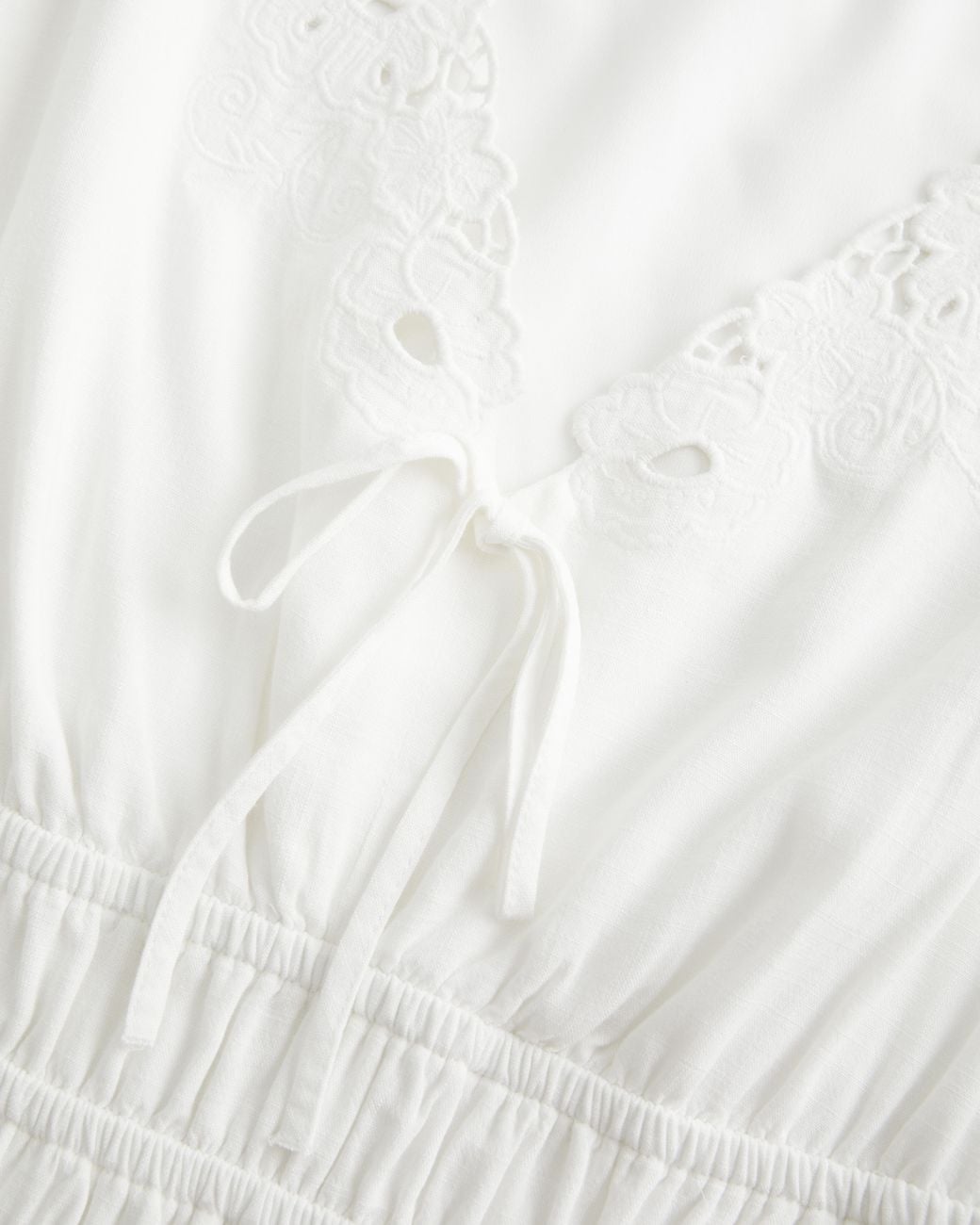 Hollister White Easy Bell Sleeve Tie Front Top
