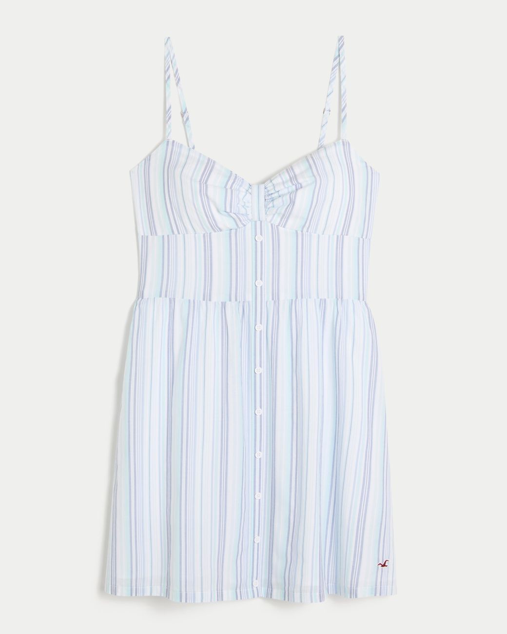 Hollister White Button Front Woven Mini Dress