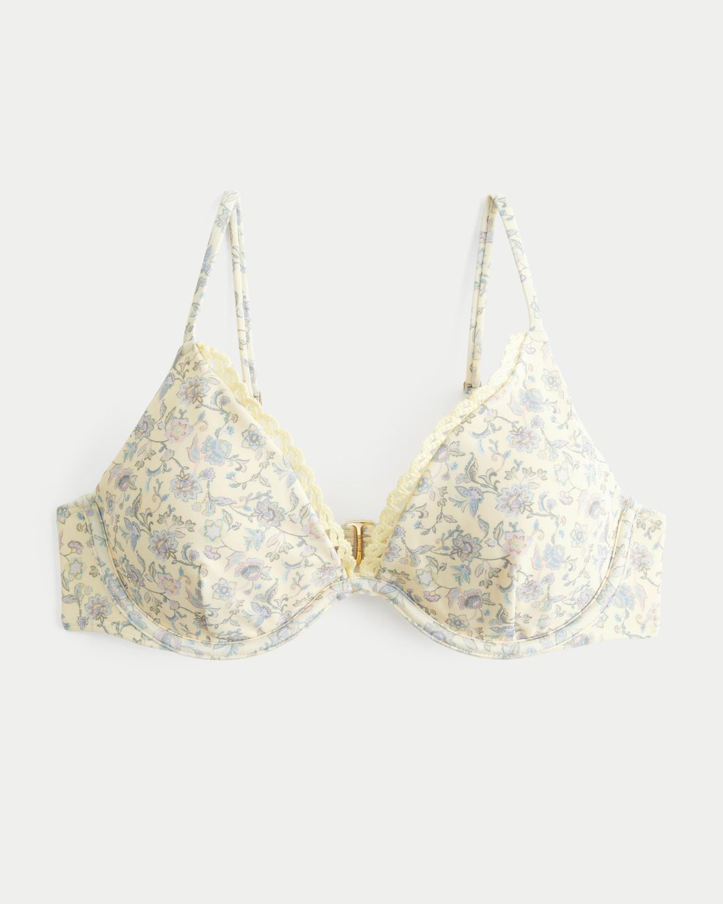 Hollister Natural Stitched Trim Underwire Bikini Top