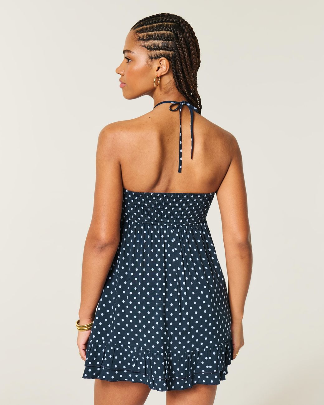Hollister Blue Strapless Babydoll Mini Dress
