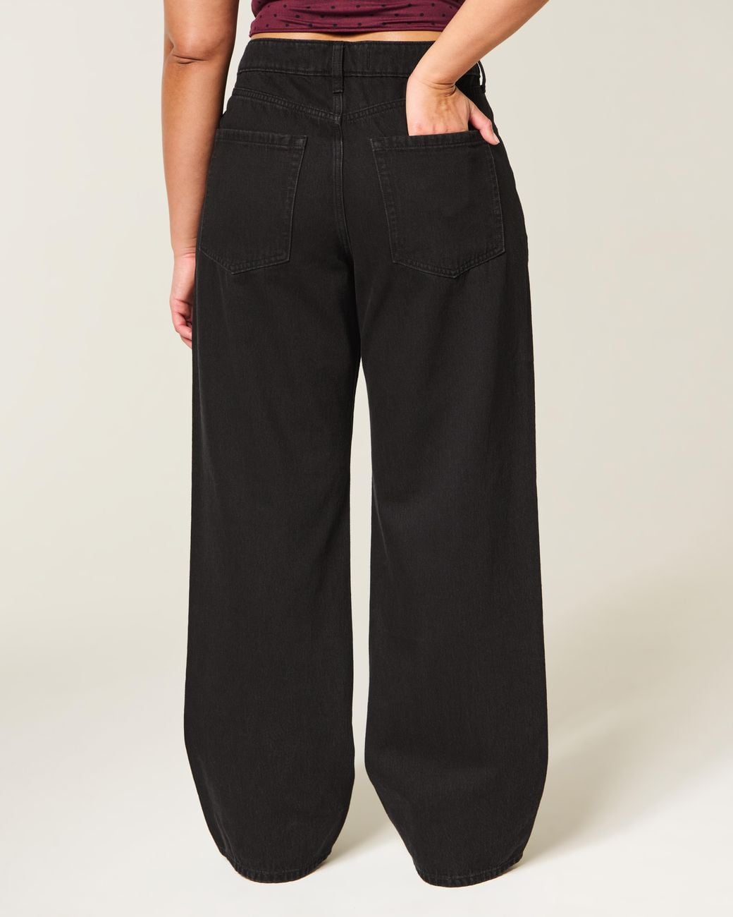 Hollister Black Curvy High Rise Baggy Jeans
