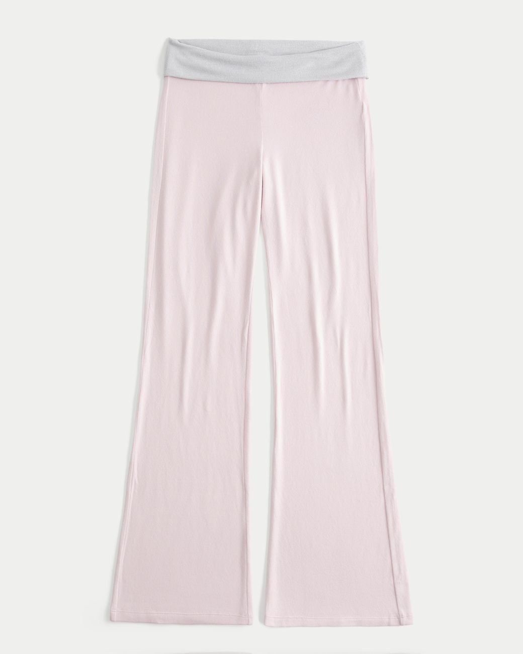 Hollister Pink Always Cozy Knit Foldover Waist Flare Pants