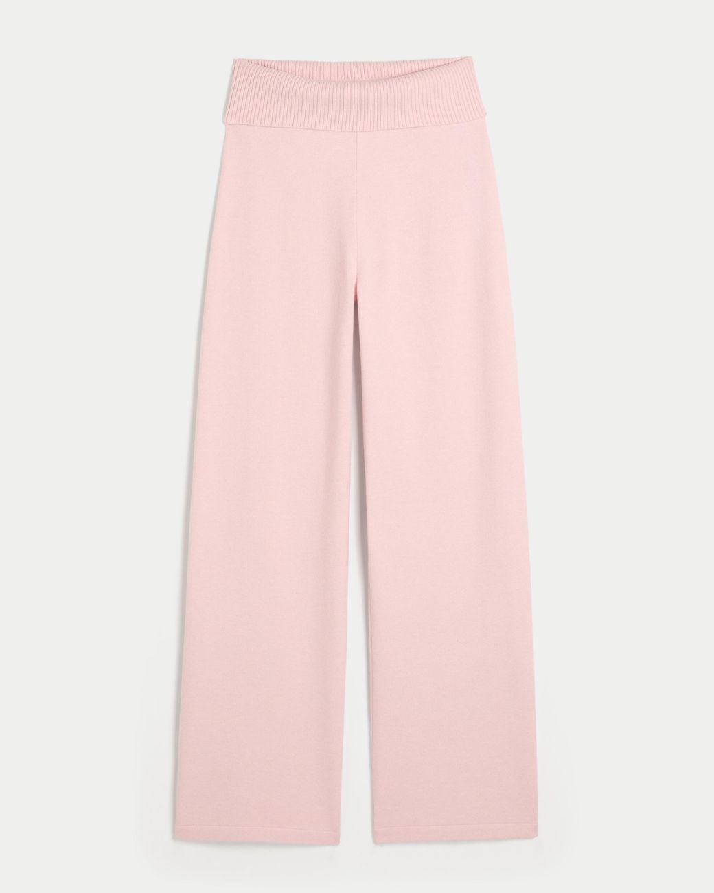 Hollister Pink Gilly Hicks Sweater-knit Foldover Straight Pants
