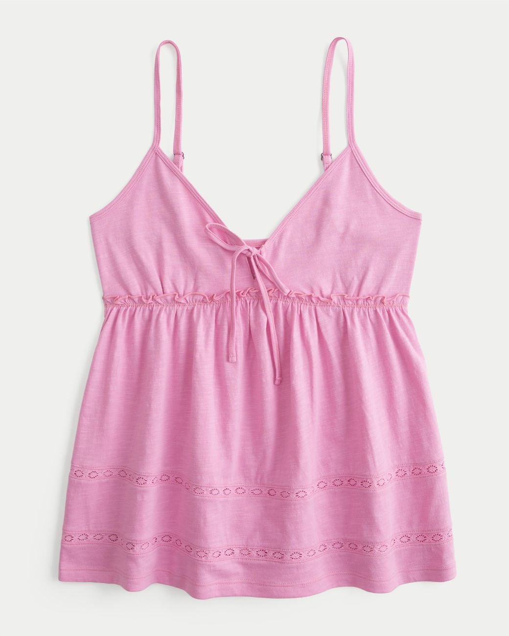 Hollister Pink Tie-front Babydoll Top