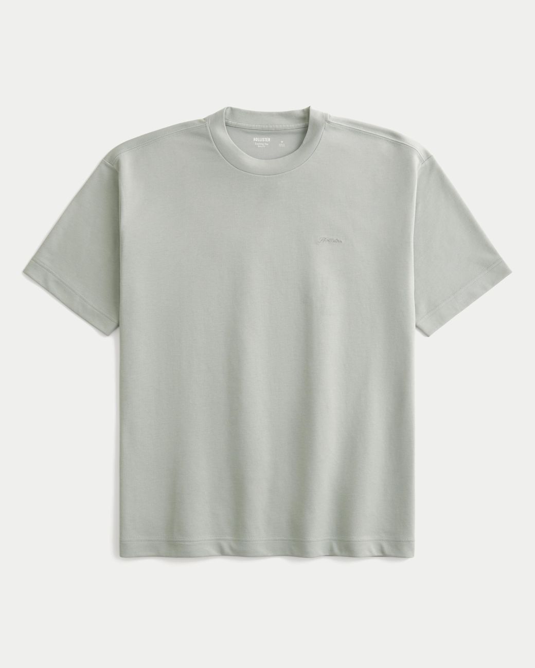 Hollister Gray Boxy Logo Cooling Tee for men