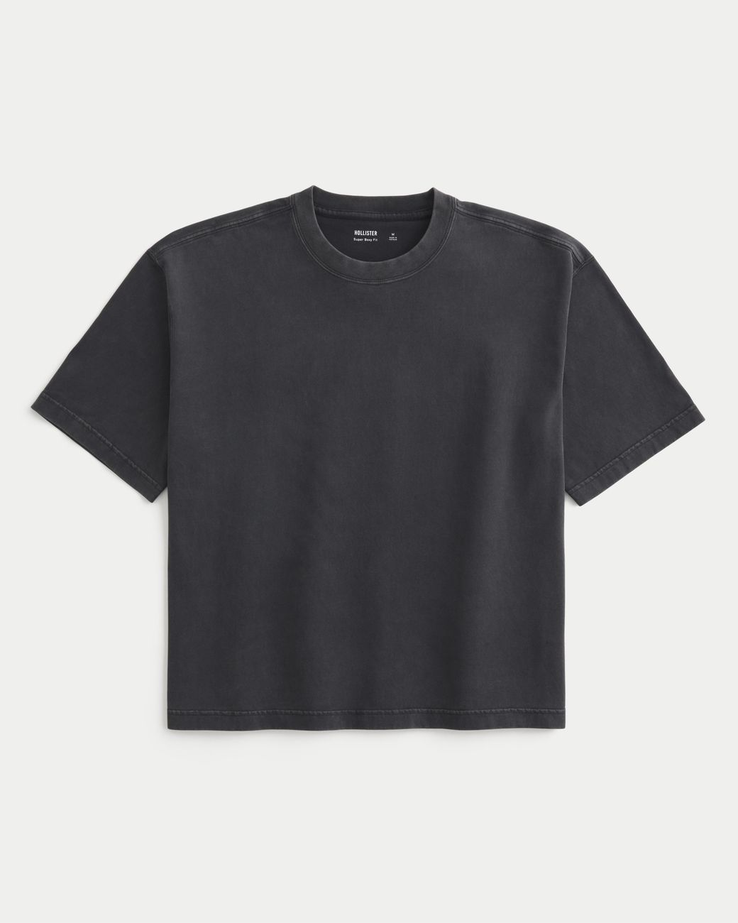 Hollister Black Super Boxy Crew T-shirt for men