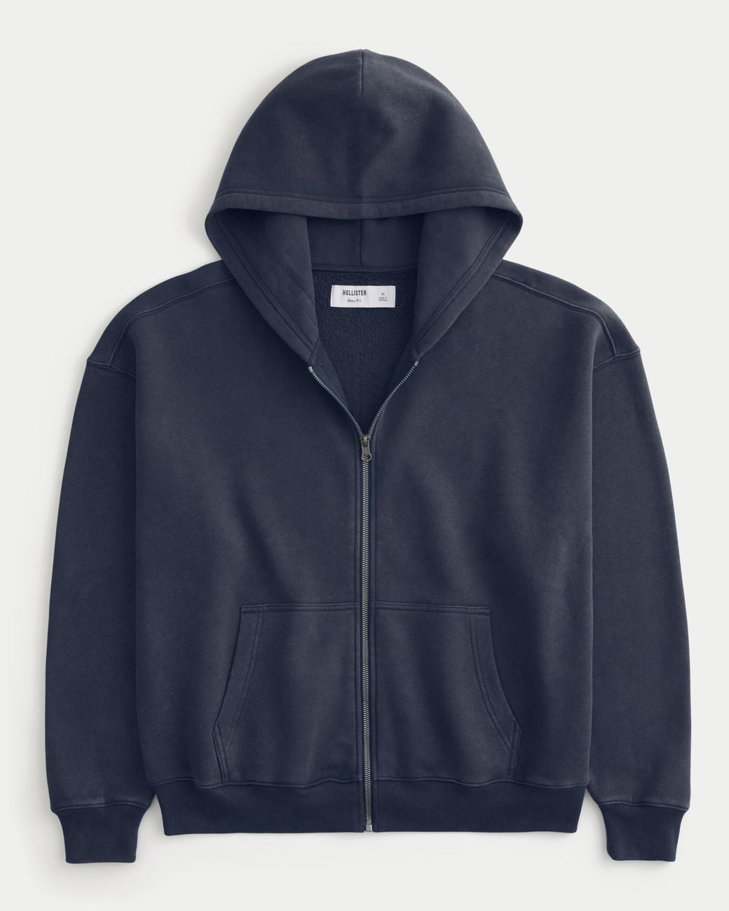 Hollister Blue Boxy Zip-up Hoodie for men