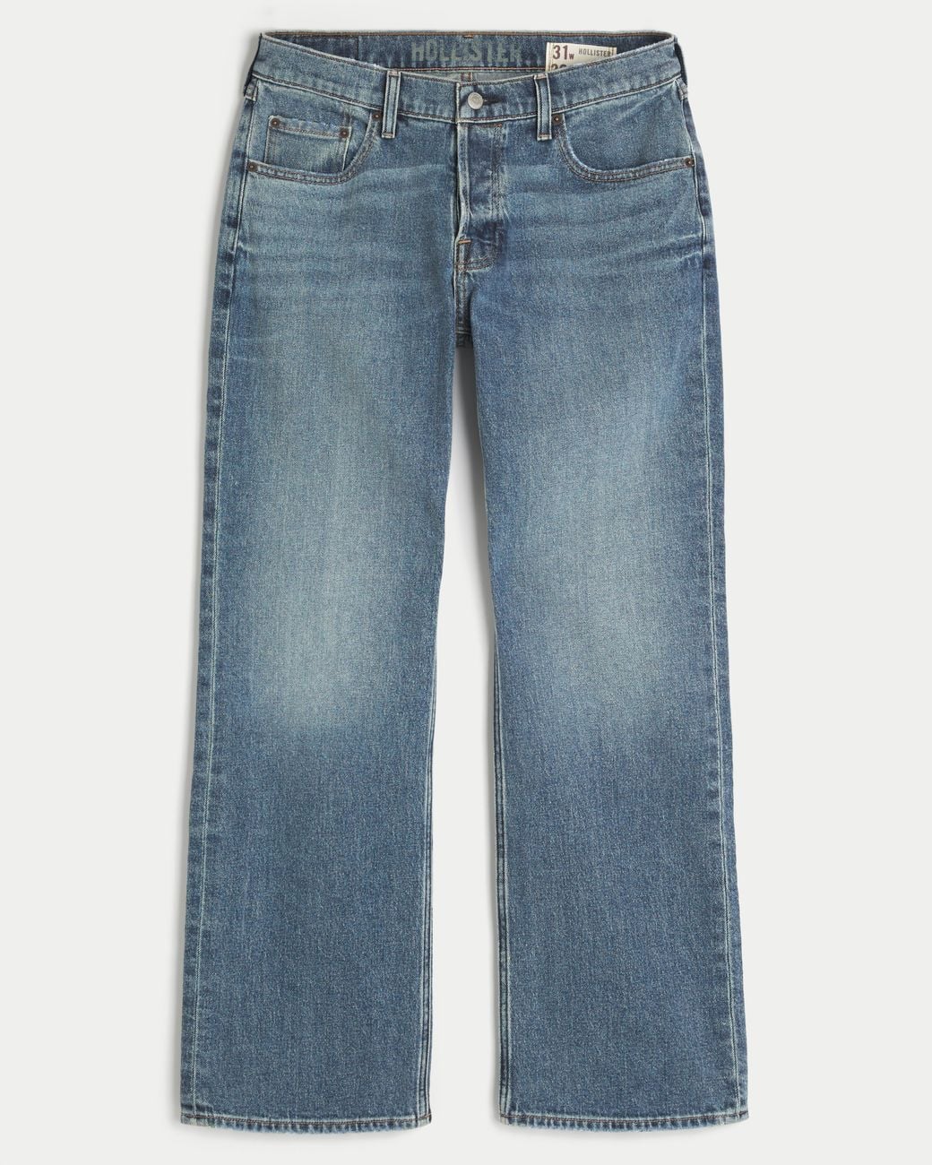 Hollister Blue Hermosa Medium Wash Relaxed Bootcut Jeans for men