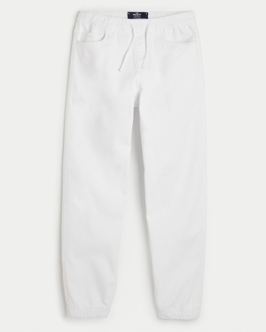 Hollister White Relaxed Joggers for men