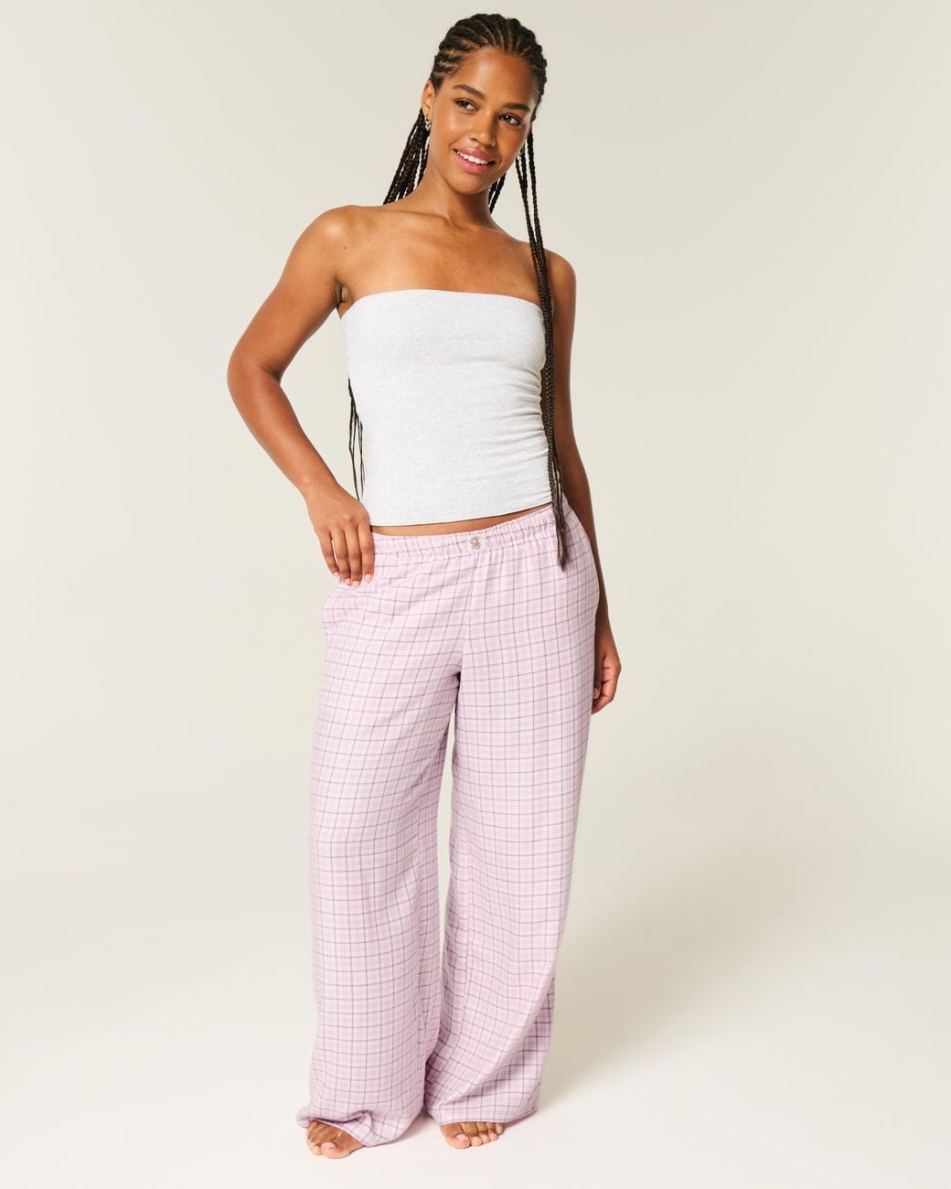 Hollister Pink Baggy Flannel Pants