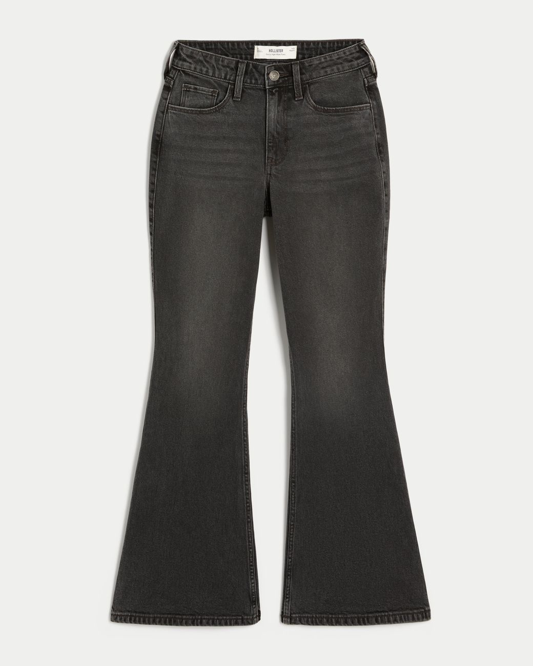 Hollister Curvy High-rise Washed Black Flare Jeans