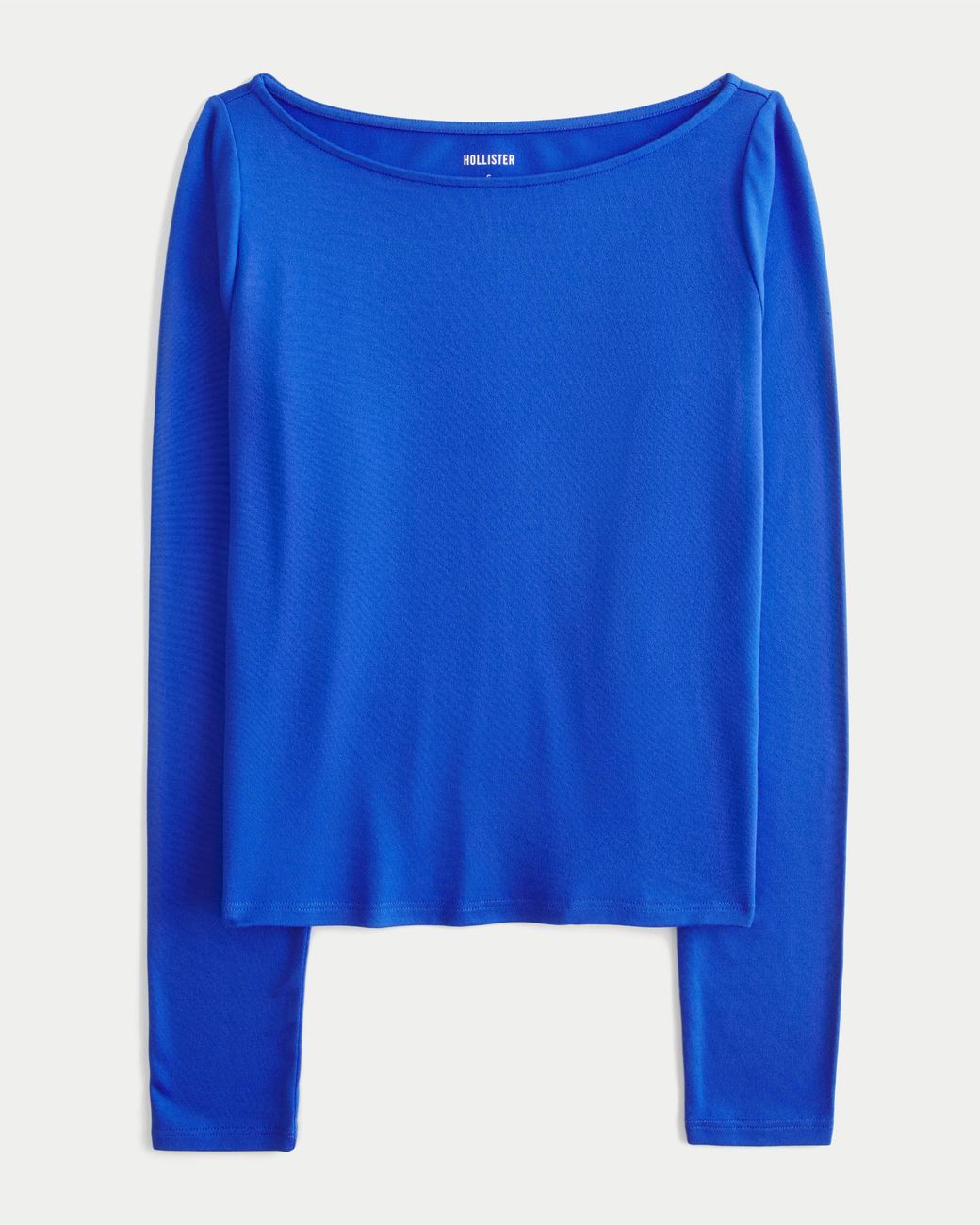 Hollister Blue Soft Stretch Seamless Fabric Slash-neck Top