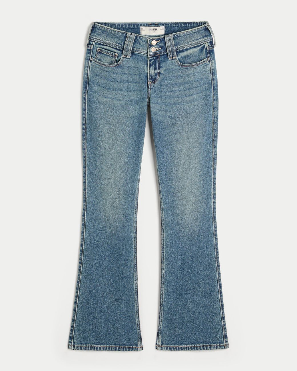 Hollister Blue Low-rise Medium Wash Bootcut Jeans