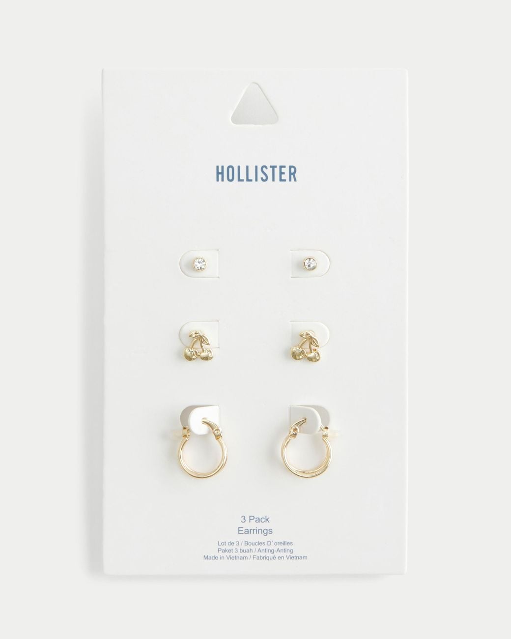 Hollister Natural Cherry & Hoop Earring 3-pack