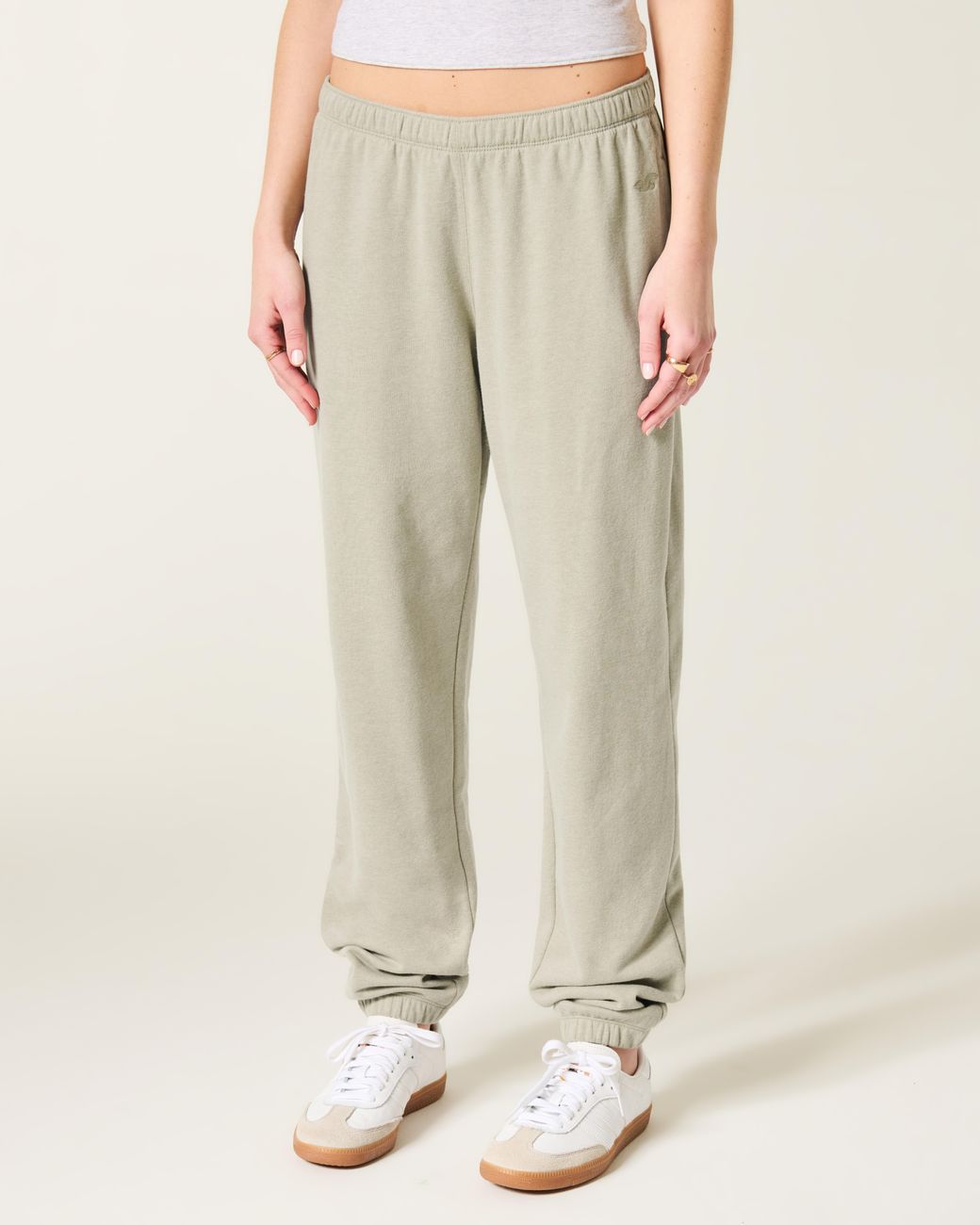 Hollister White Fleece Joggers