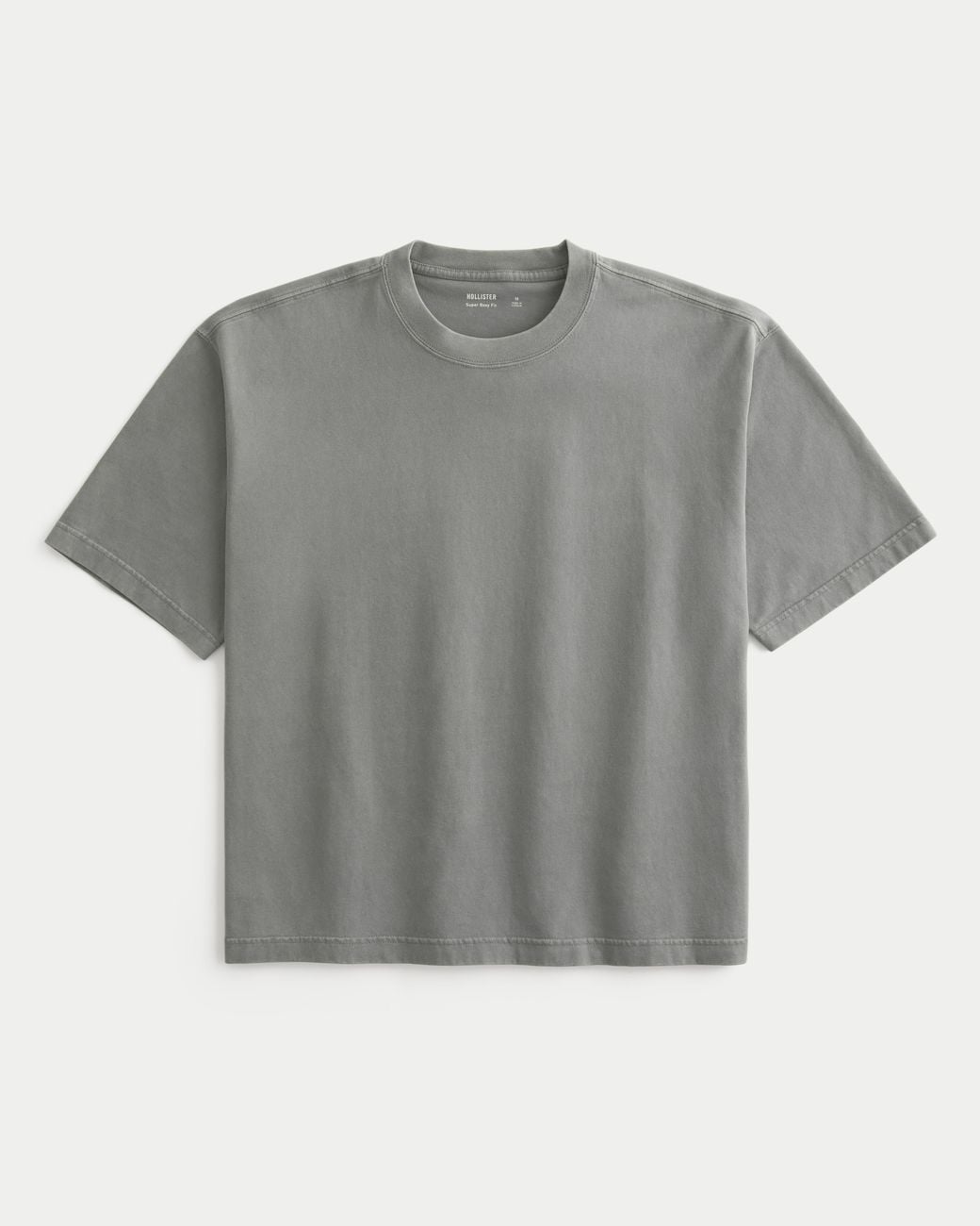 Hollister Gray Super Boxy Crew T-shirt for men