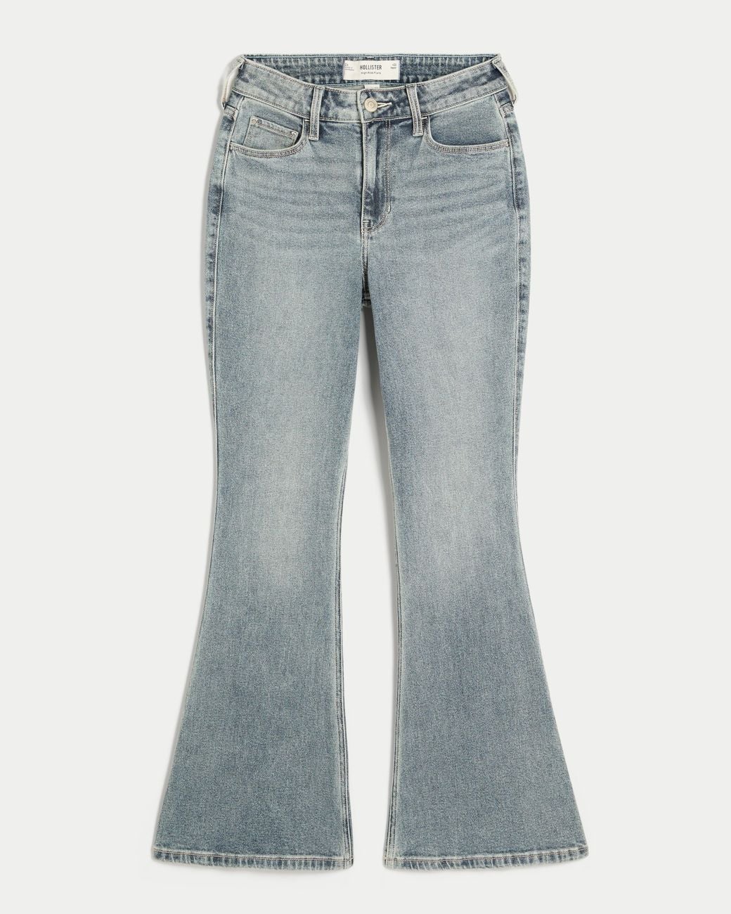 Hollister Blue Curvy High-rise Light Wash Flare Jeans