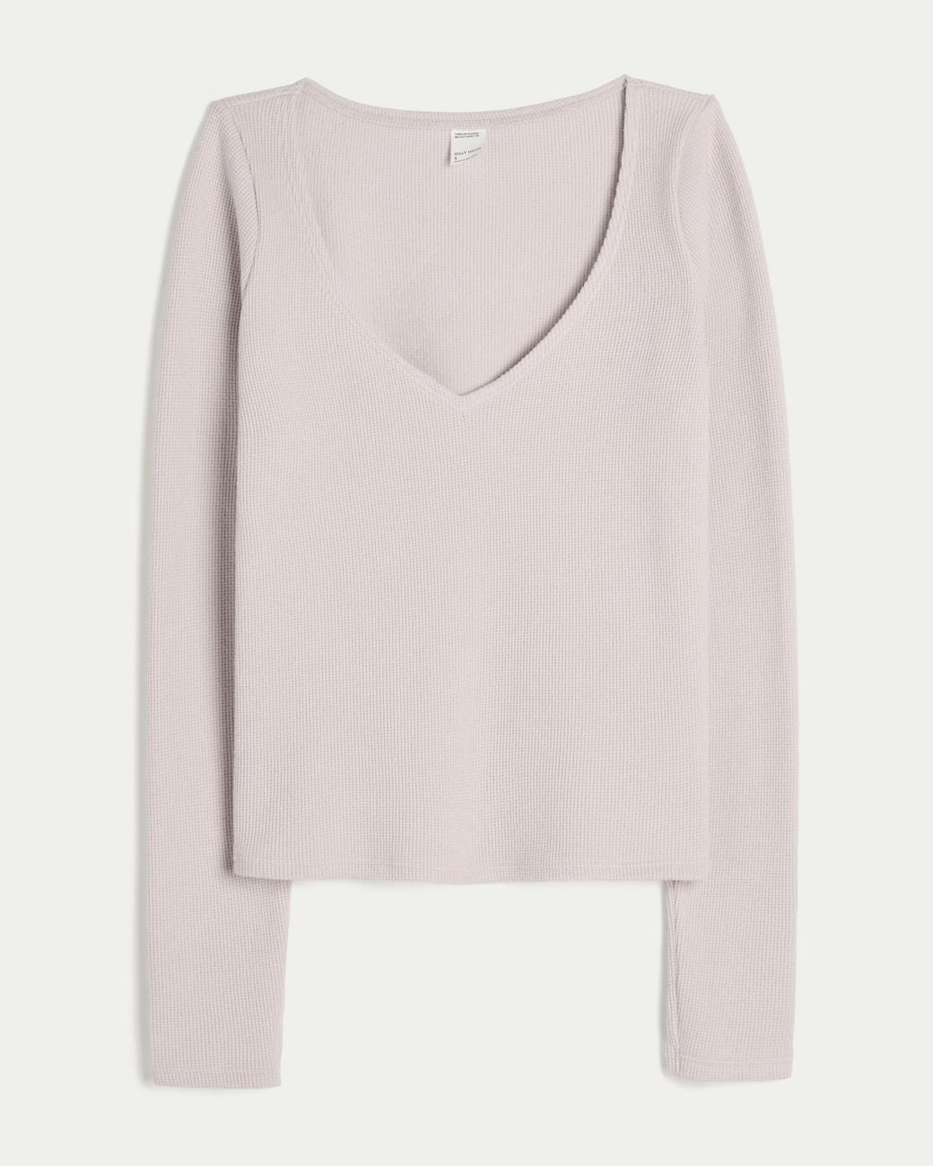 Hollister White Gilly Hicks Always Cozy Waffle V-neck Long-sleeve Top