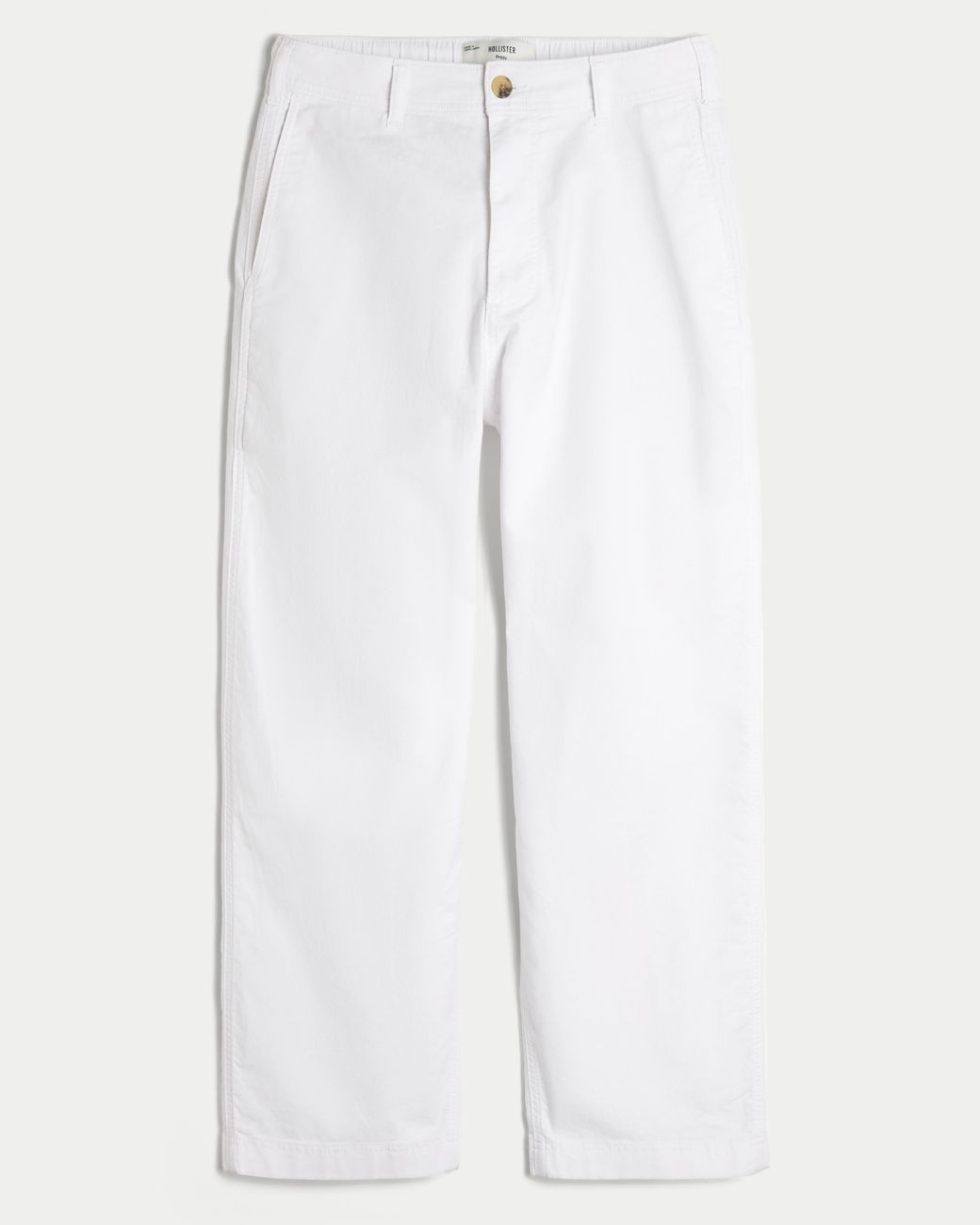 Hollister White Linen-blend Flex-waist Baggy Pants for men