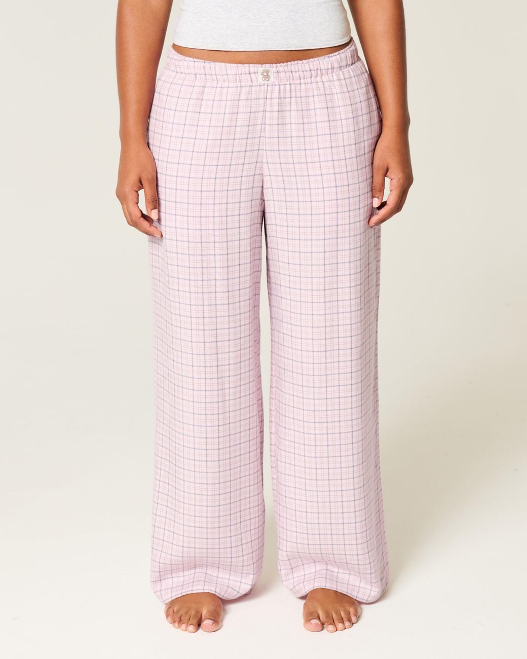 Hollister Pink Baggy Flannel Pants